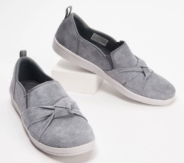 Skechers Microleather Slip-On Shoes Madison Ave- Charcoal