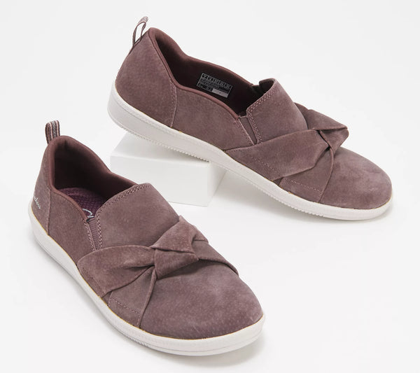 Skechers Microleather Slip-On Shoes Madison Ave- Mauve