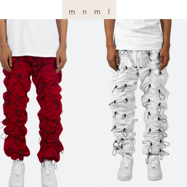 MNML Mens Bungee Cord Pants - White/Black