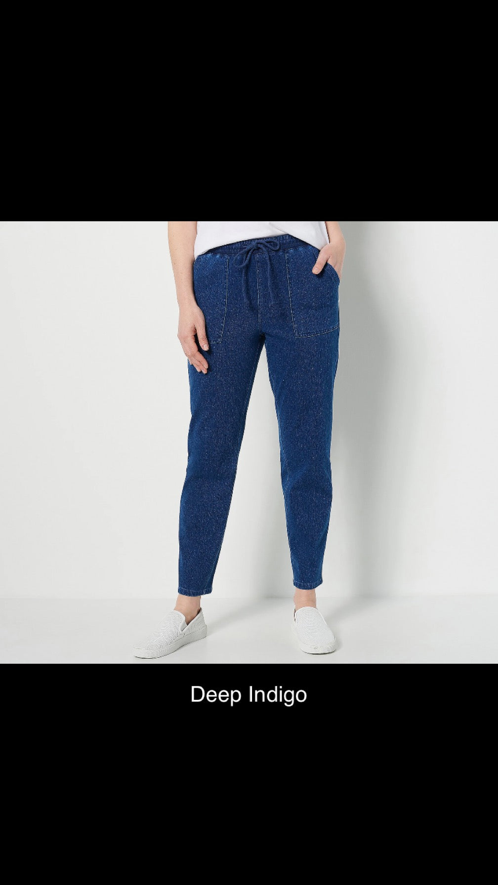Denim & Co. Women's Regular Comfy Knit Air Denim Tapered Leg Pant w/ P –  Smarams