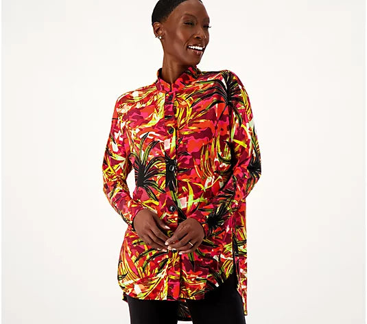 Attitudes by Renee Regular Global Illusions Como Jersey Shirt- Crimson –  Smarams